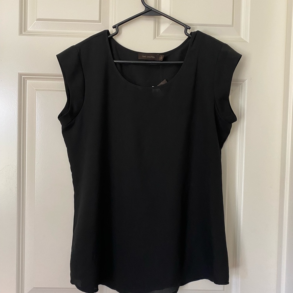 NWT The Limited Size Medium Black Blouse Semi-Sheer